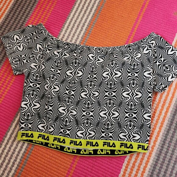 Urban Outfitters Scene Lime Green Psychedelic Crop Top - Picture 5 of 5